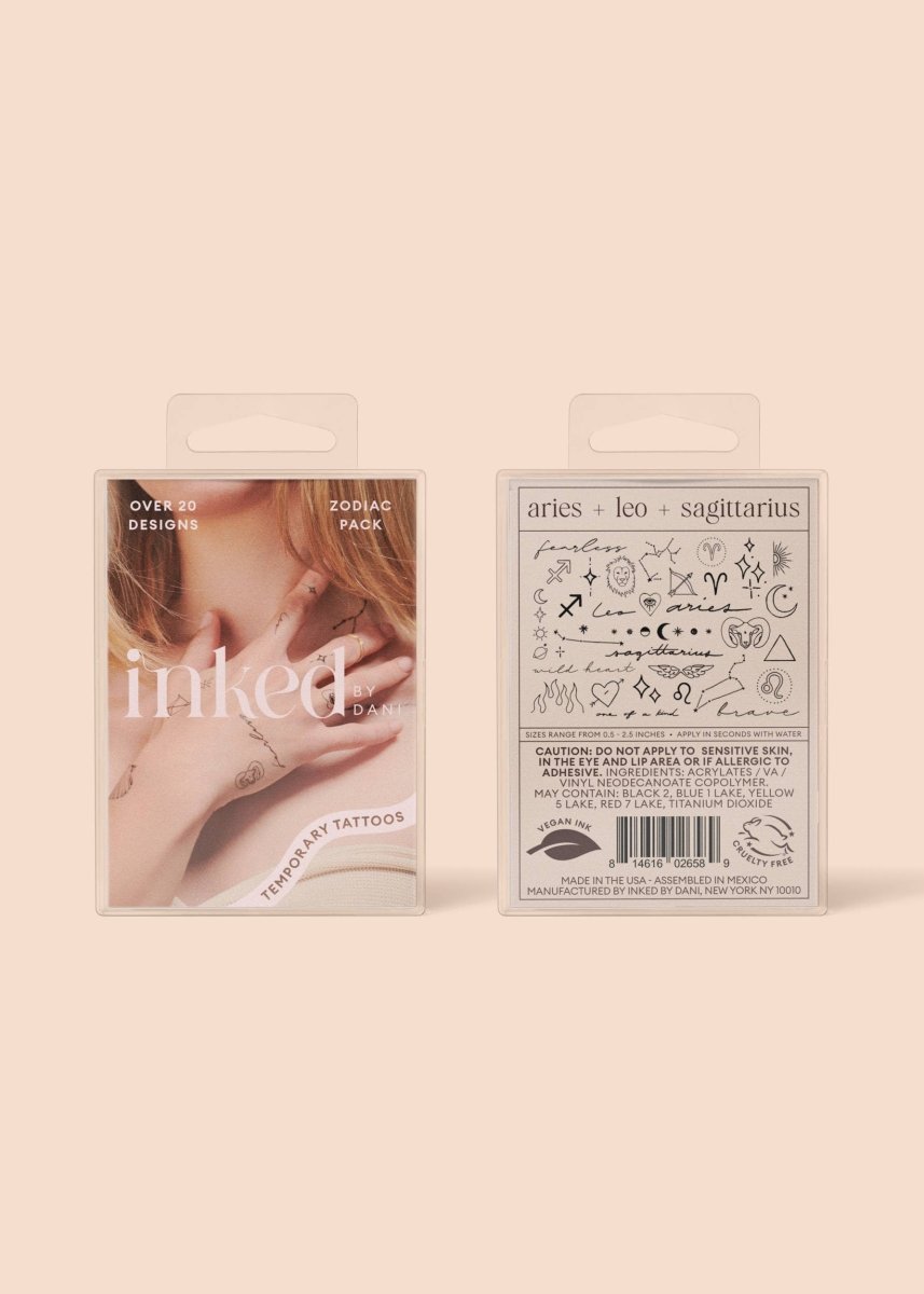 Zodiac Collection: Fire Signs Temporary Tattoo Pack - Pages & Parcels